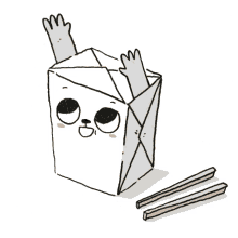 food party carry me happy rice in a box chopsticks
