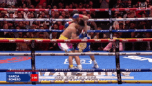 a boxing match between garcia and romero is being shown