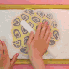 a bunch of cookies with a leopard print pattern on them