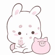 Happy Bunny Pig GIF - Happy Bunny Pig Kiss GIFs
