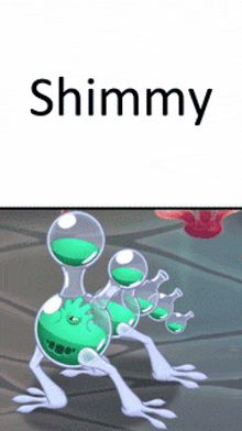 a picture of a cartoon character with the word shimmy on it