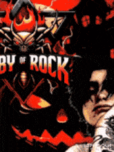 a poster for a band called by rock with a skull on it