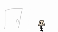 a lamp with a face and arms is standing next to another lamp .