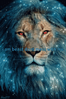 lion beast i am beast dont mess with me sparkle