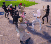 a group of people are dancing in a video game with a check mark in the corner