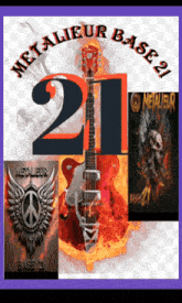 a poster that says metalieur base 21 with a guitar in the middle