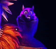 a close up of a cartoon character holding a bone in its mouth .
