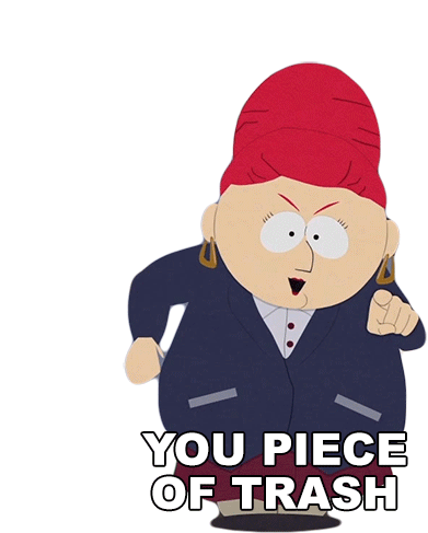 You Piece Of Trash Sheila Broflovski Sticker - You Piece Of Trash Sheila Broflovski South Park Stickers