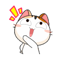 a cartoon cat is making a surprised face with its mouth open