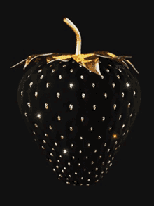 Black And Gold Strawberry GIF
