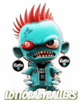 a cartoon character with a mohawk and the words lotto babyballers