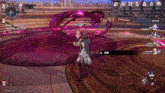 a screenshot of a video game shows a person standing in a circle