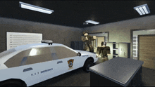 a video game scene with a police car that says 9.1.1 emergency