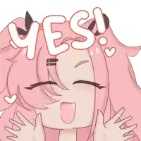 a drawing of a girl with the word yes on her head