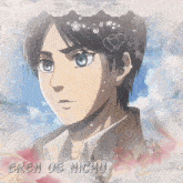 a picture of eren de nichu with hearts and stars around him