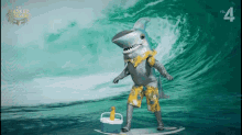 Surfing The Masked Singer GIF - Surfing The Masked Singer Surfing Shark GIFs