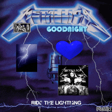 metallica 's goodnight ride the lightning album cover with a blue heart