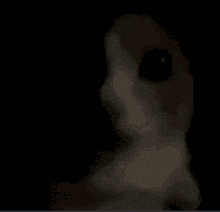 a close up of a person 's face in the dark with a black eye .