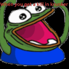 When You Get A Kill In Krunker Frog GIF - When You Get A Kill In Krunker Frog Smile GIFs