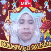 a picture of a woman with the name wulan co owner on it