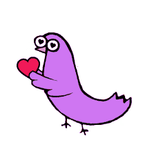 heart throwing heart love you cute bird