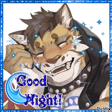 a picture of a tiger with the words good night