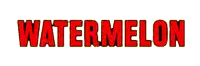 watermelon is written in red on a white background