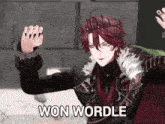 a cartoon character with a crown on his head and the words won wordle below him