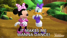 it makes me wanna dance minnie mouse daisy duck mickey mouse funhouse it makes me wanna groove