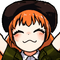 a pixel art drawing of a girl with orange hair
