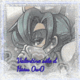 a valentine 's day card with a drawing of a man and the name haru owo