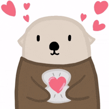 animal sea otter cute heart love