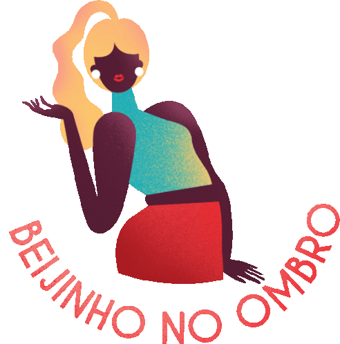 Black Woman Says Kiss On The Shoulder In Portuguese Sticker - Proudly Me Beijinho No Ombro Little Kisses Stickers