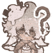 a cartoon drawing of a girl with a question mark on her head