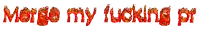 the word merge is written in red flames