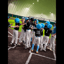 the number 15 is on the back of a baseball player 's jersey