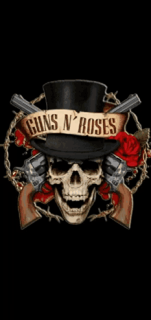 guns and roses rock skull