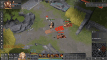 a screenshot of a video game shows a few players including one with a shield