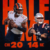 a poster for the chicago bears and new england patriots football teams