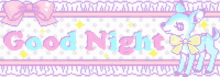 a pixel art banner with the words `` good night '' and a deer with a bow .