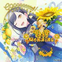 Good Morning An Shiraishi GIF - Good Morning An Shiraishi Sunflower GIFs
