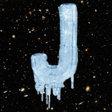 the letter j is made out of ice and is surrounded by stars