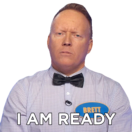 I Am Ready Brett Sticker - I Am Ready Brett Family Feud Canada Stickers