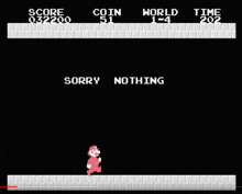a video game with the words sorry nothing at the top