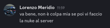 a screenshot of a message from lorenzo meridio at 11:59
