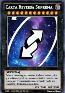 a card that says carta reversa suprema on it .