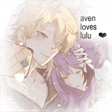 a picture of a girl with the words aven loves lulu on the bottom