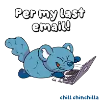 a cartoon of a mouse on a laptop with the words per my last email below it