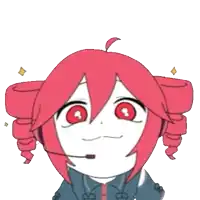 a cartoon of a girl with red hair and headphones