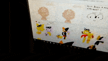a computer screen shows a drawing of a cat with sunglasses and the words my un bien a poco aww